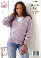 Knitting Pattern - King Cole 6156 - Simply Denim DK - Ladies Tank Top and Sweater